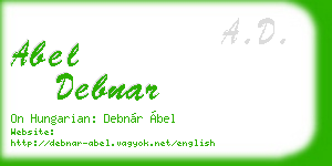abel debnar business card